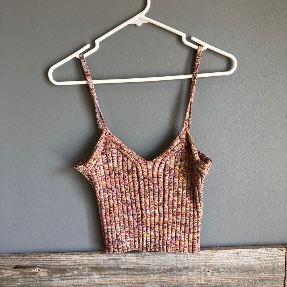 Knit crop tank top